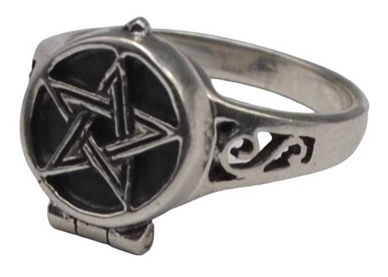 size 8 Pentagram Poison ring sterling (image for) size 8 Pentagram Poison ring sterling